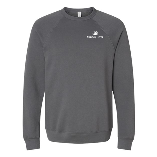 Sunday River Adult Crewneck White Chest and Back Logo Asphalt 
