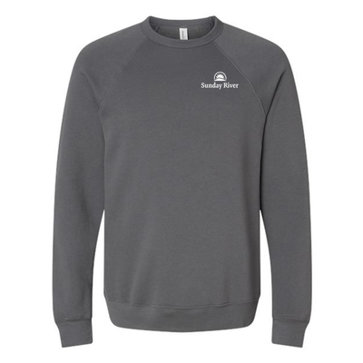 Sunday River Adult Crewneck White Chest and Back Logo Asphalt 