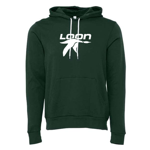 Loon Mountain Adult Hoodie White Chest Logo Forest