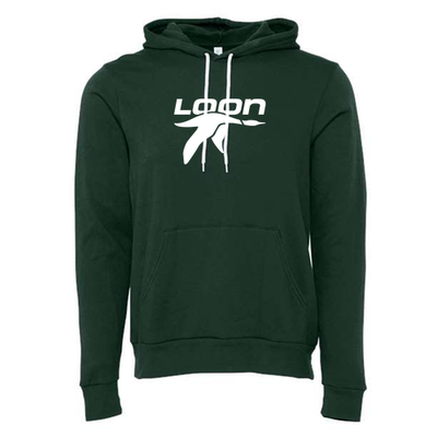 Loon Mountain Adult Hoodie White Chest Logo Forest