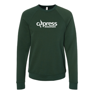 Cypress Adult Crewneck White Chest Logo Forest 