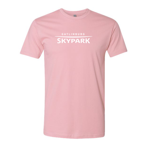 Gatlinburg SkyPark Adult T-Shirt White Chest Logo Pink