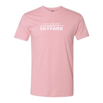 Gatlinburg SkyPark Adult T-Shirt White Chest Logo Pink