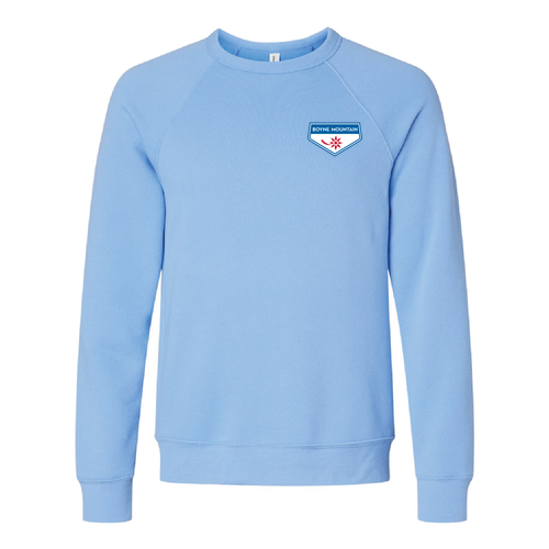 Boyne Mountain Adult Crewneck Full Color Chest and Back Logo Carolina Blue 