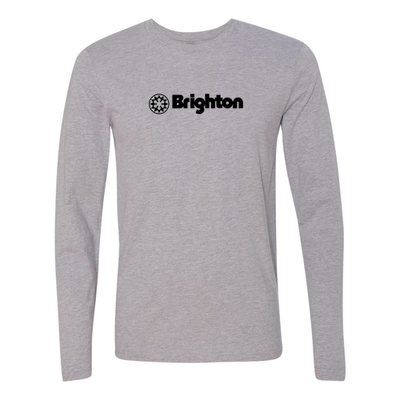 Brighton Adult Long Sleeve Black Chest Logo Heather Grey 