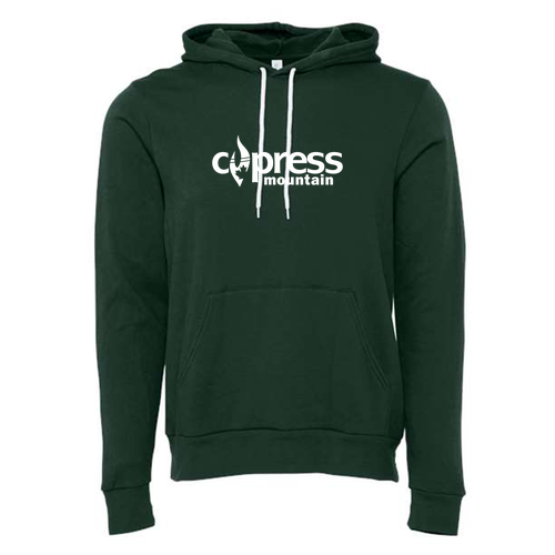 Cypress Adult Hoodie White Chest Logo Forest 