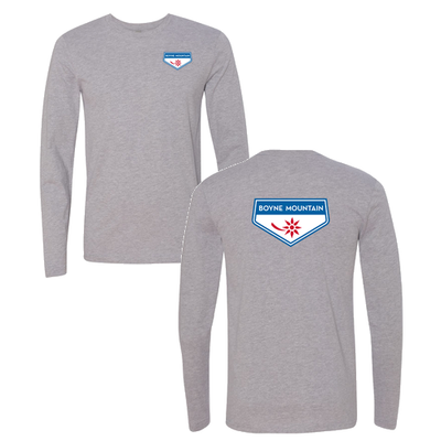 Boyne Mountain Adult Long Sleeve Full Color Chest and Back Logo Heather Grey 