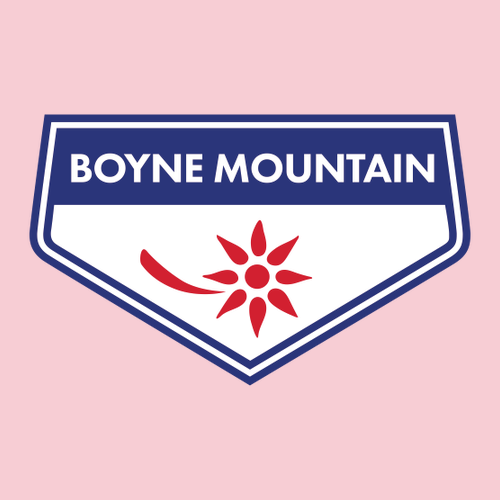 Boyne Mountain Adult T-Shirt Full Color Chest Logo Light Pink 