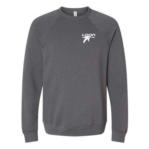 Loon Mountain Adult Crewneck White Chest and Back Logo Asphalt