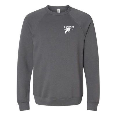 Loon Mountain Adult Crewneck White Chest and Back Logo Asphalt