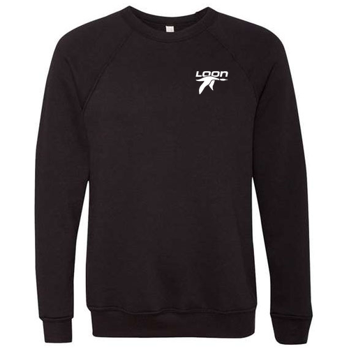 Loon Mountain Adult Crewneck White Chest and Back Logo Black