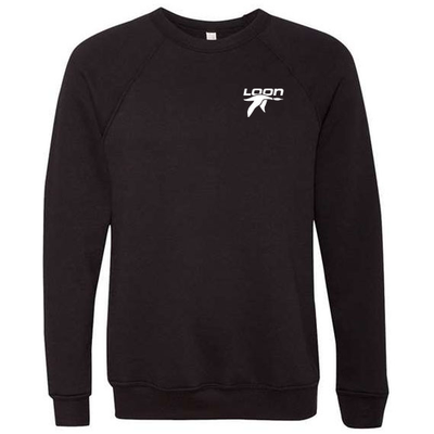 Loon Mountain Adult Crewneck White Chest and Back Logo Black