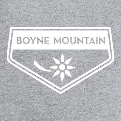 Boyne Mountain Adult Long Sleeve White Chest and Back Logo Heather Grey 