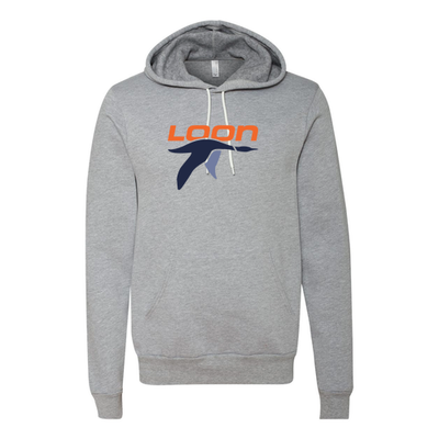 Loon Mountain Adult Hoodie Full Color Chest Logo Athletic Heather
