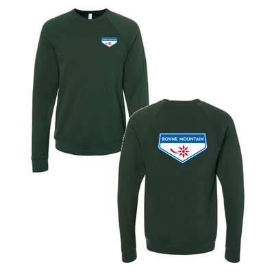 Boyne Mountain Adult Crewneck Full Color Chest and Back Logo Forest 