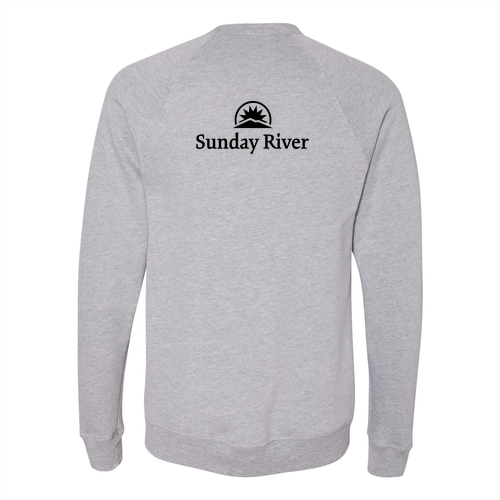 Sunday River Adult Crewneck Black Chest and Back Logo Athletic Heather 