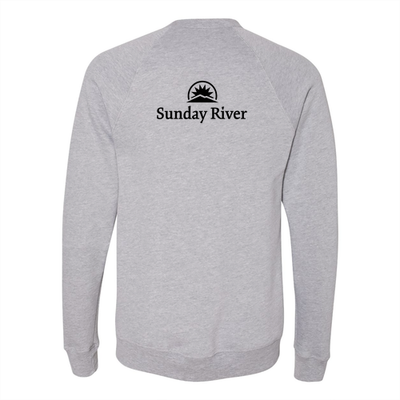Sunday River Adult Crewneck Black Chest and Back Logo Athletic Heather 