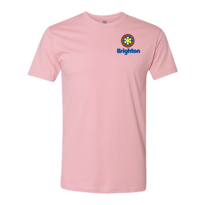 Brighton Adult T-Shirt Full Color Chest and Back Logo Light Pink 