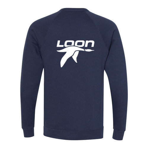 Loon Mountain Adult Crewneck White Chest and Back Logo Navy