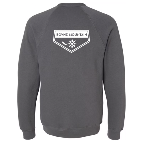 Boyne Mountain Adult Crewneck White Chest and Back Logo Asphalt 