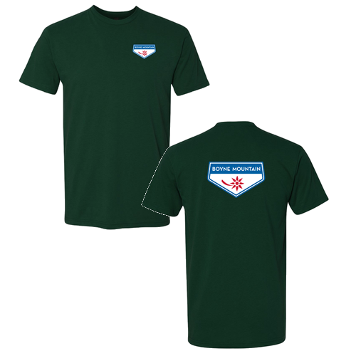 Boyne Mountain Adult T-Shirt Full Color Chest and Back Logo Forest 