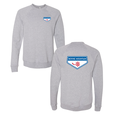 Boyne Mountain Adult Crewneck Full Color Chest and Back Logo Athletic Heather 