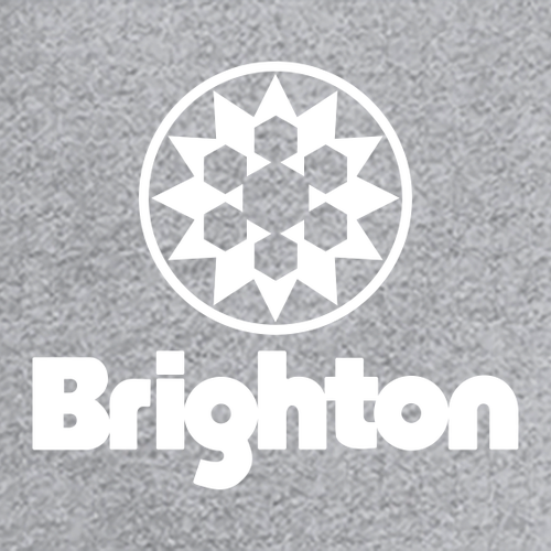 Brighton Adult Long Sleeve White Chest and Back Logo Heather Grey 