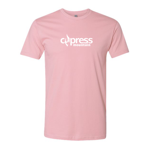 Cypress Adult T-Shirt White Chest Logo Pink 