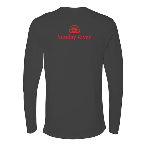 Sunday River Adult Long Sleeve Red Chest and Back Logo Heavy Metal 