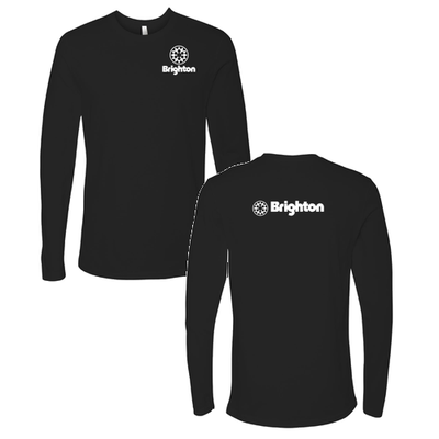 Brighton Adult Long Sleeve White Chest and Back Logo Black 