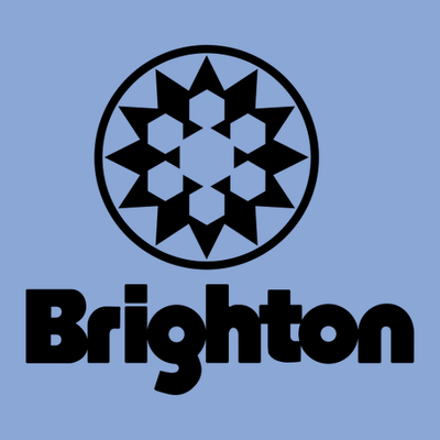 Brighton Adult Crewneck Black Chest and Back Logo Carolina Blue 