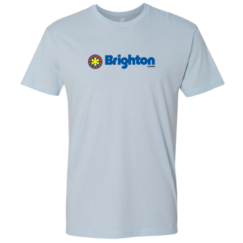 Brighton Adult T-Shirt Full Color Chest Logo Light Blue 