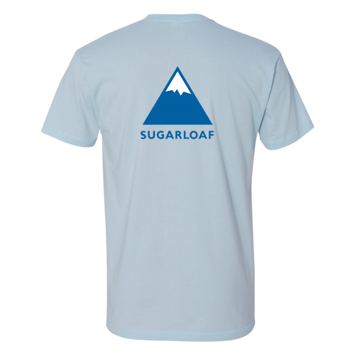 Sugarloaf Adult T-Shirt Full Color Chest and Back Logo Light Blue