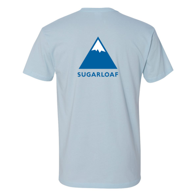 Sugarloaf Adult T-Shirt Full Color Chest and Back Logo Light Blue