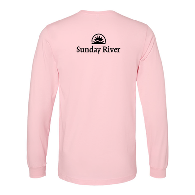 Sunday River Adult Long Sleeve Black Chest and Back Logo Pink 