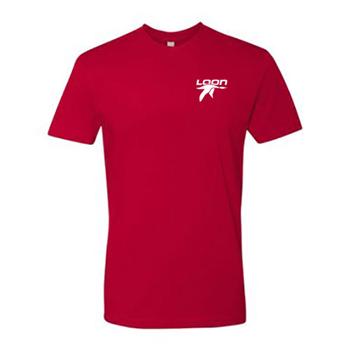 Loon Mountain Adult T-Shirt White Chest and Back Logo Red