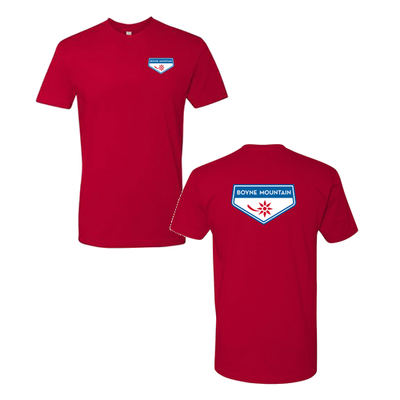 Boyne Mountain Adult T-Shirt Full Color Chest and Back Logo Red 