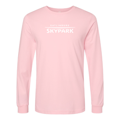 Gatlinburg SkyPark Adult Long Sleeve White Chest Logo Pink