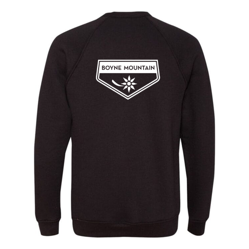 Boyne Mountain Adult Crewneck White Chest and Back Logo Black 
