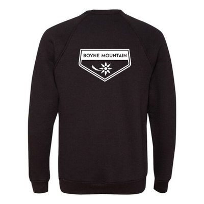Boyne Mountain Adult Crewneck White Chest and Back Logo Black 