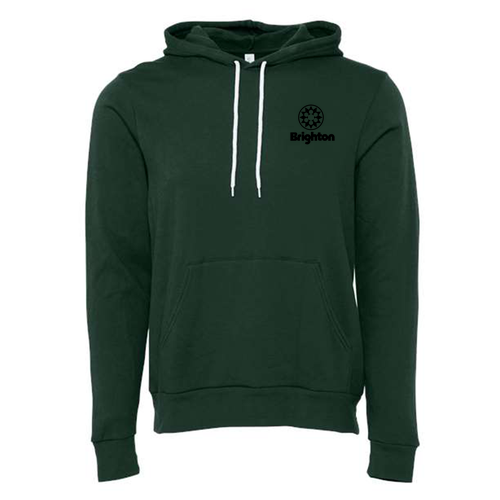 Brighton Adult Hoodie Black Chest and Back Logo Forest 