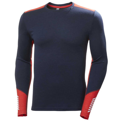 HELLY HANSEN HELLY HANSEN MEN'S LIFA MERINO MIDWEIGHT CREW NAVY