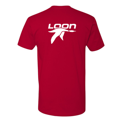 Loon Mountain Adult T-Shirt White Chest and Back Logo Red