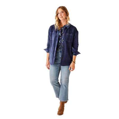 Carve Designs Women's Hudson Stretch Cord Shacket 2025 NAVY