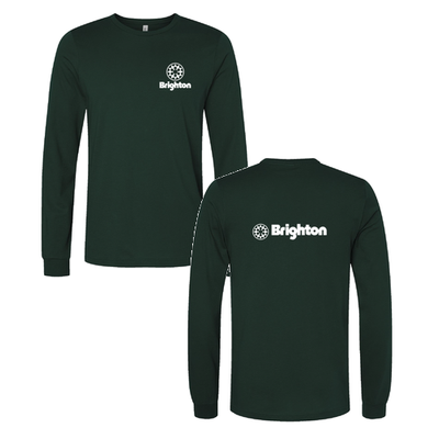 Brighton Adult Long Sleeve White Chest and Back Logo Forest 