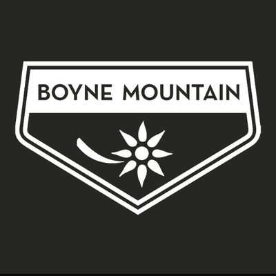 Boyne Mountain Adult Hoodie White Chest and Back Logo Black 