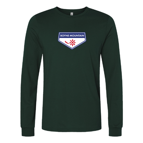 Boyne Mountain Adult Long Sleeve Full Color Chest Logo Forest 