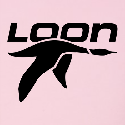 Loon Mountain Adult Crewneck Black Chest and Back Logo Pink
