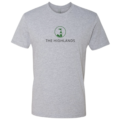 The Highlands Adult T-Shirt Full Color Chest Logo Heather Grey 