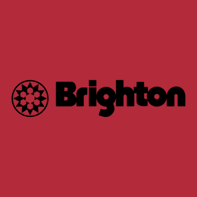 Brighton Adult Crewneck Black Chest and Back Logo Red 